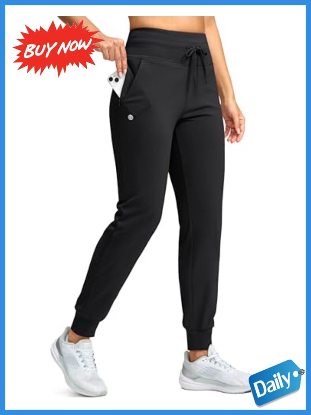Fleece Lined Winter Thermal Jogger Sweatpants Water Resistant High Waist